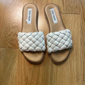 Size 7 Steve Madden  white sandals